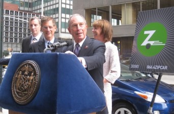 Mayor Bloomberg when he announced the city's car-sharing program. File photo: Noah Kazis.