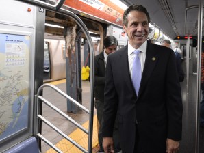 Cuomo, seen here in a magical people-moving tunnel. Photo: Marc A. Hermann / MTA New York City Transit