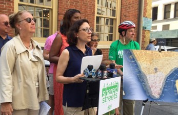 That's Manhattan Borough President Gale Brewer on the far left with former DOT Commissioner Polly Trottenberg.