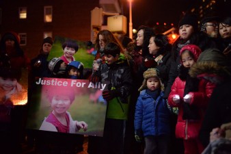 New Yorkers call for DMV reforms at a January 2015 vigil for Allison Liao, who was killed by a reckless driver in Queens. Photo: Anna Zivarts/Flickr