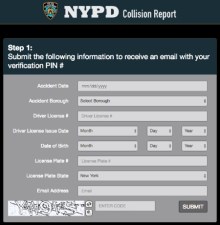 Image via the new NYPD collision report portal