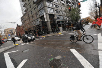 Portland is changing the way it measures new development projects, with an emphasize on accommodating the movement of people, not cars. Photo: Bike Portland