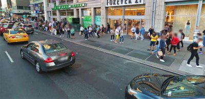If you think traffic on side streets will be bad with a car-free 14th Street, imagine all these people getting around with no L train and no good bus options. Image: Google Street View