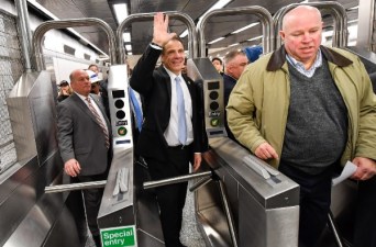 Andrew Cuomo, waving goodbye to any mayoral candidate who thinks they can challenge his MTA control. File photo: Governor's office