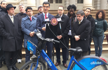 Council Member Ydanis Rodriguez says Mayor de Blasio should help fund future phases of Citi Bike expansion. Photo: David Meyer