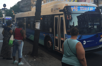 Will the MTA take advantage of its real-time data to reduce bus bunching? Photo: David Meyer