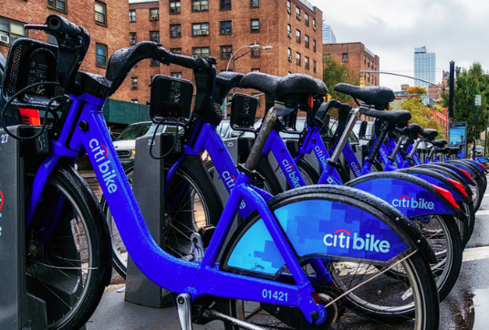 Citi bike docks in a residential neighborhood. Photo: Citi Bike Flickr