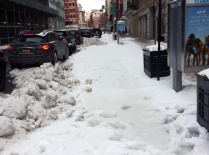 Somewhere under all that snow and ice is a bike lane.