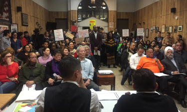 VFW Post 150 was at maximum capacity for last night's Queens CB 4 meeting. Photo: David Meyer