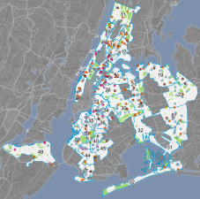 Residents of these 31 council districts can decide how they spend their representatives' discretionary funds. Map: PB NYC