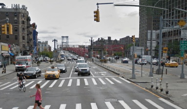 The city's previous strategy was to divert cyclists away from Delancey Street as much as possible. Photo: Google Maps