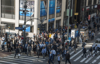 Crowded sidewalks like these on Seventh Avenue (pictured in 2017) are the legacy of the movement to give more space to cars. Coronavirus has shown that we must give more space to people. Photo: DOT