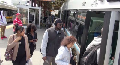 To speed up bus service, Boston is trying out all-door boarding for two weeks on the Silver Line. Image: Streetfilms