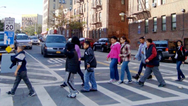 Thousands of drivers who hit people in crosswalks are still avoiding penalties because NYPD doesn’t consistently enforce the Right of Way Law. Photo: NYC Mayor’s Office