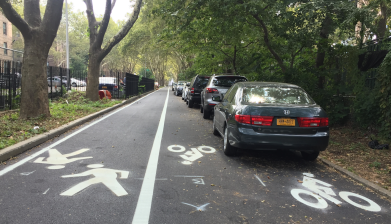 Soon, this greenway segment next to the Queensbridge Houses should actually function as as a greenway. Photo: David Meyer