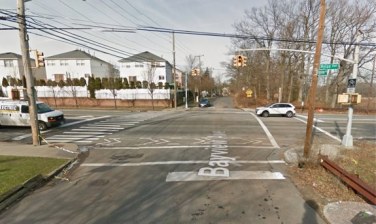 Hylan Boulevard at Bayview Avenue in Prince’s Bay, where a driver killed Jenna Daniels in 2014. Though nearly three years have passed, NYPD refused to release the crash report to the public. Photo: Google Maps