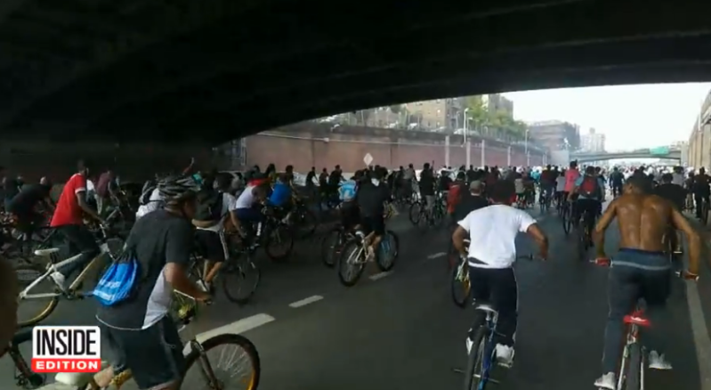 Video from Sunday's group ride on the Cross Bronx Expressway. Image: Inside Edition