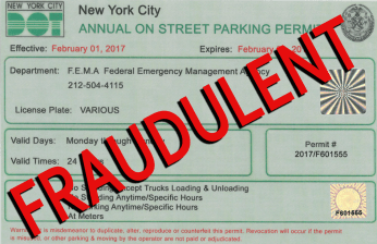 Getting detailed forgeries out of circulation is a step forward for parking placard reform, but most placard abuse doesn't involve clever fakes like this. Image: NYC Department of Investigation