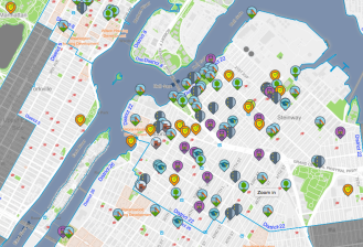 A map of the participatory budgeting proposals submitted so far. Image: NYC Council