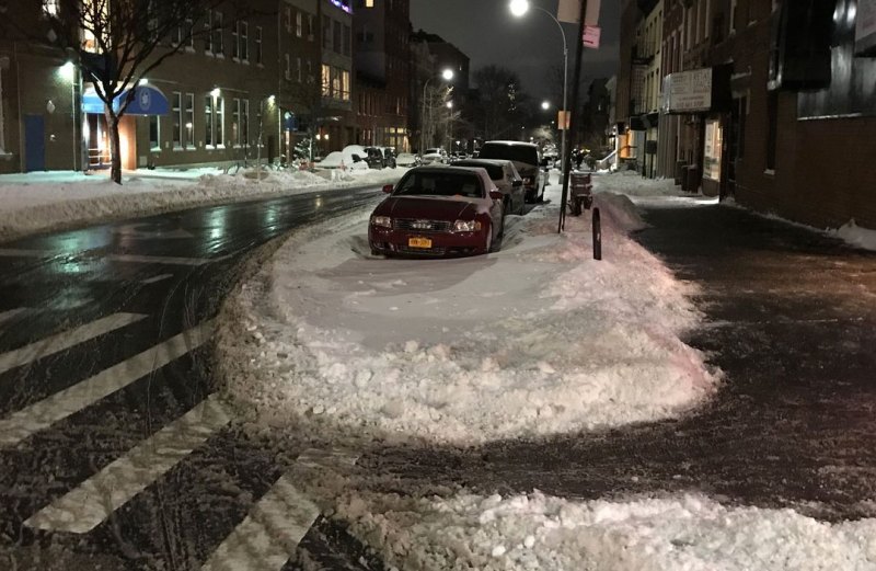 A whole lotta extra asphalt at Bergen and Court. Photo: Tom DeVito