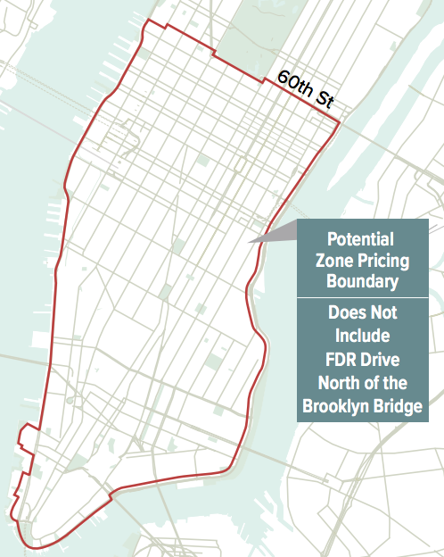 Gov. Cuomo wanted to start congestion pricing in 2021. Map: HNTB