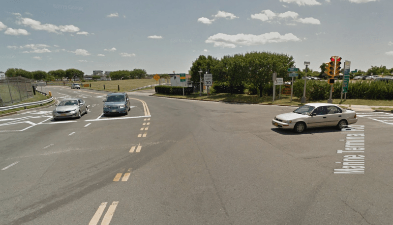 Police are searching for the driver who struck and killed Steven Morales before fleeing the scene near this intersection at LaGuardia Airport last night. Photo: Google Maps