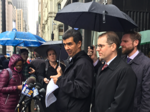Council members Ydanis Rodriguez and Mark Levine announce their push for residential parking permits. Photo: David Meyer