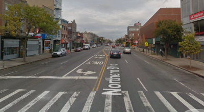 Westbound Northern Boulevard at 101st Street. Image: Google Maps