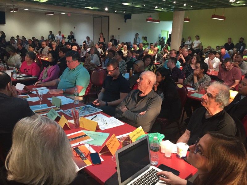 Members of Queens Community Board 2 voted 27-8 last night against DOT's plan to redesign Skillman and 43rd avenues. Photo: David Meyer