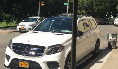 An out-of-the-way no parking zone next to the Inwood Hill Park playground has become a hotbed of public space theft for Street Cheats like this NYPD placard-holder.