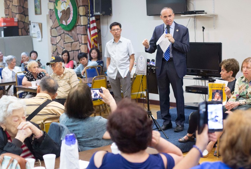 Council Member Mark Treyger addressing the crowd. Photo: John McCarten/City Council
