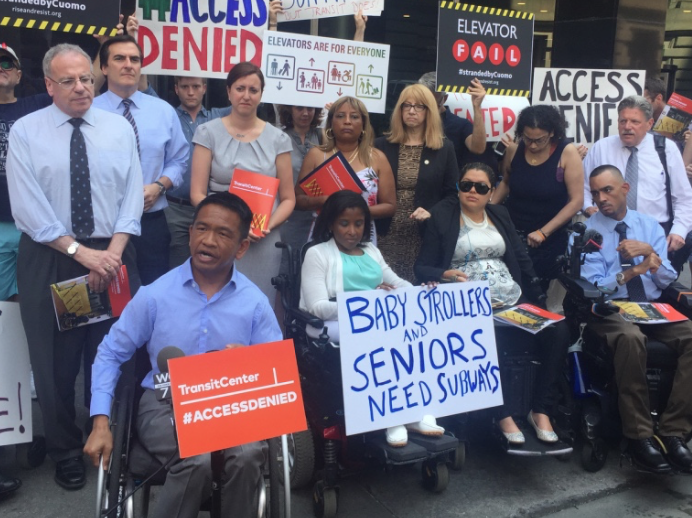 Disability rights advocates at the launch of the #AccessDenied campaign last July. Photo: David Meyer