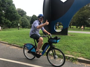 Streetsblog's own Gersh Kuntzman will still get his pedal-assist rides int this year, according to Lyft. Photo: Ben Kuntzman