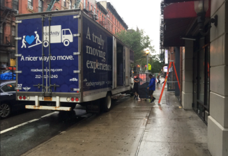 This is the illegally-parked truck that started a long conversation between a cyclist and a cop that revealed a lot about how police officers think about cyclists. Photo: Chesney Parks.