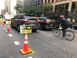 During the United Nations General Assembly, the "bike lane" is the road. Photo: Gersh Kuntzman