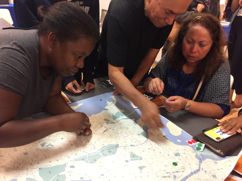 Bronxites showing MTA and DOT staff where they ride the bus. Photo: David Meyer