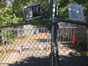 Thou shalt not pass. This key bridge on the Hudson River Greenway will be out for more than a year. Photo: Liz Marcello