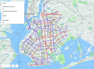 Two NYU planners envision a much-less-cluttered bus map to provide better service in Brooklyn. Photo: Eric Goldwyn and Alon Levy