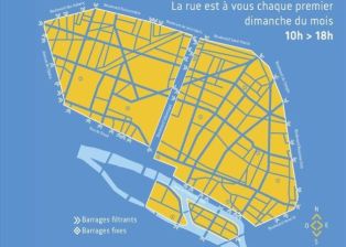 A big part of central Paris won't have cars, under a new plan. French speakers will notice that the map refers to the existing Sunday car-free hours. This is the scheme that would be expanded under the mayor's plan. Photo: City of Paris