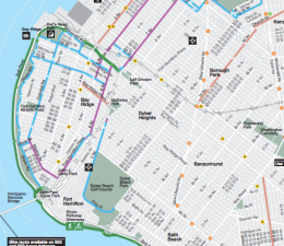 East-west routes in southern Brooklyn are limited.