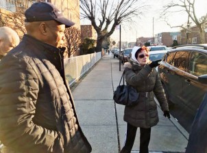 Brooklyn Borough President Eric Adams visited the spot where Francine LaBarbara was run down and killed on Tuesday in Gravesend. Photo: Click Tom DeVito.