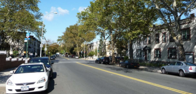 This is Bay Ridge Parkway. If you think that it's too narrow for proper safety infrastructure, perhaps you should not be sitting on a community board. Photo: DOT