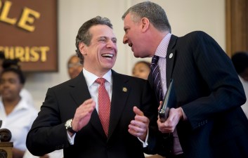The governor gets the last laugh. Photo: Rob Bennett for the Office of Mayor Bill de Blasio