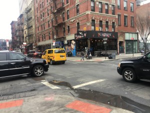 A new analysis of city crash data reveals that the intersection of Ludlow and Rivington streets on the Lower East Side is the most-dangerous one-lane crossing in the city. Photo: Ben Verde