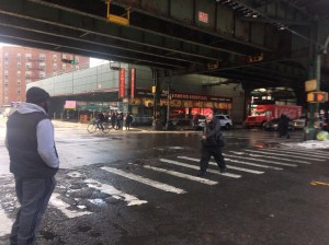The confluence of Roosevelt Avenue, 74th Street and Broadway presents dangers for pedestrians. Another person was killed on Monday. Photo: Ben Verde