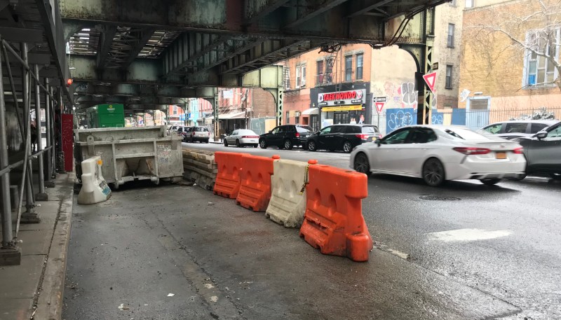 The cyclist and truck driver were about to pass this construction area when the driver hit the rider. Photo: Julianne Cuba