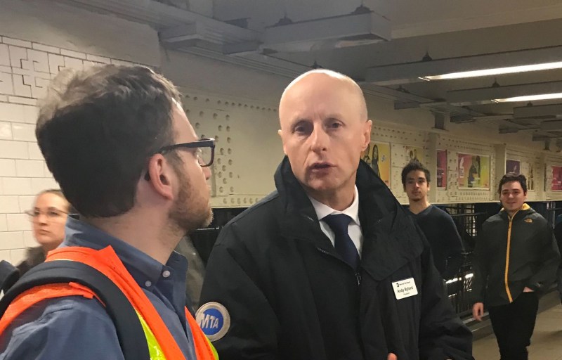 Andy Byford in the subway on Friday night. Photo: Julianne Cuba