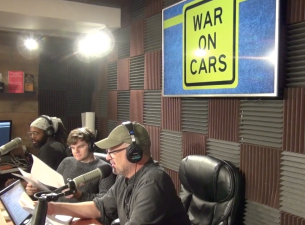 The "War on Cars" podcast is taped every week in Brooklyn. Photo: Clarence Eckerson Jr.