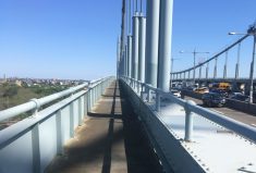 The shared path over the Triborough Bridge for cyclists and pedestrians will eventually actually be useful for cyclists and pedestrians. Photo: Steve Scofield