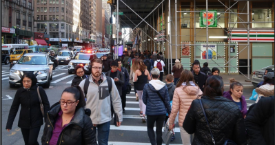 An overload of pedestrians on Eighth Avenue. Photo: DOT